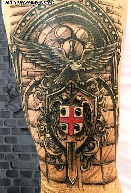 Tatuaje De Escudos Edificios