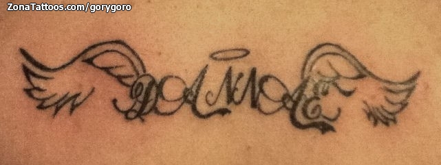 Tatuaje de gorygoro - Alas Nombres Letras