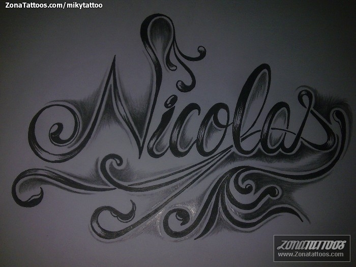 Diseño de Nicolás, Nombres, Letras