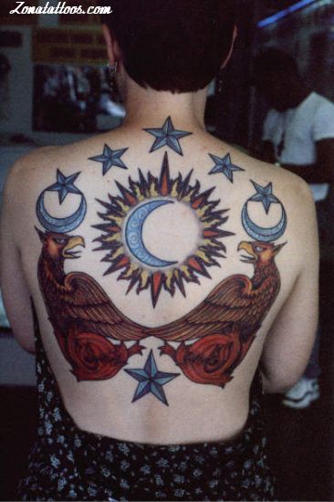Tattoo of Astronomy, Back, Moons