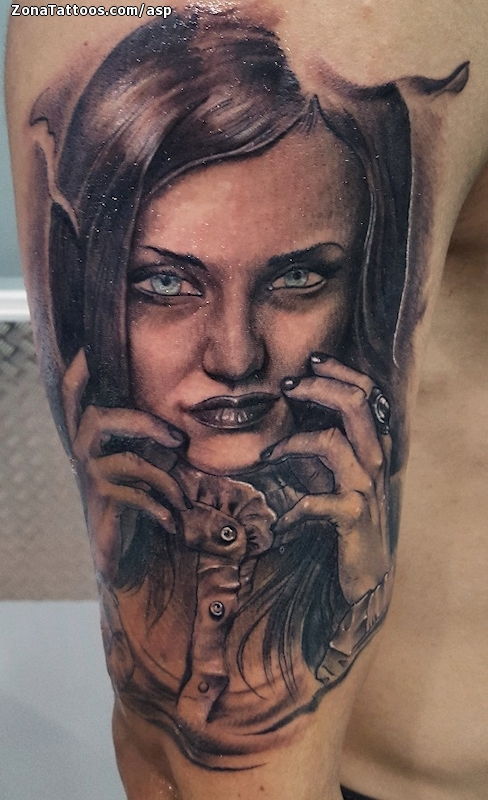 Tattoo of Vampires, Faces, Hands