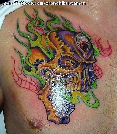 Tatuaje de Calaveras Pecho