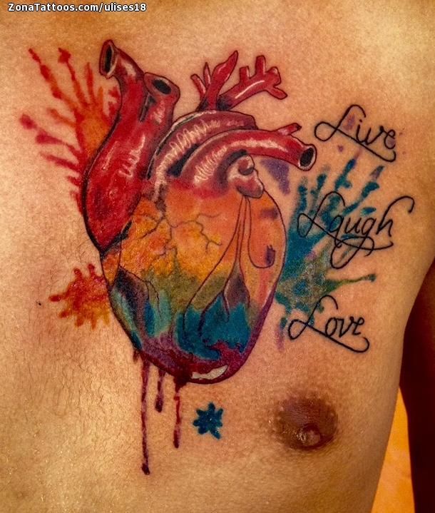 Tattoo of Hearts, Chest, Spots