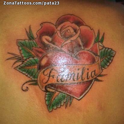 Tatuaje de Flores, Corazones, Rosas