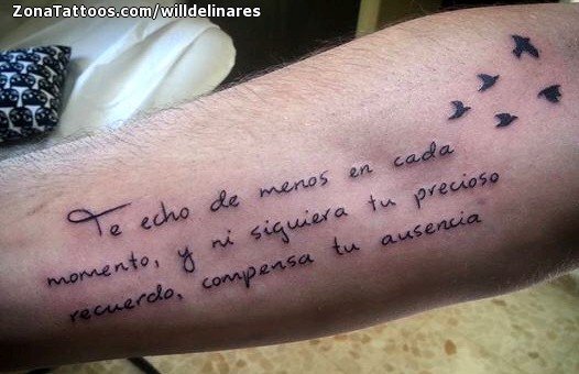 Tatuaje de Frases, Letras, Antebrazo