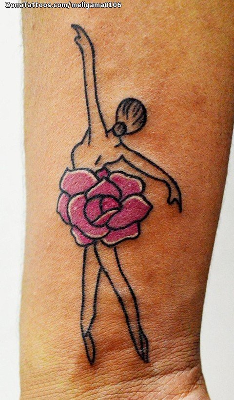 Tattoo Ballerinas, Wrist, Roses