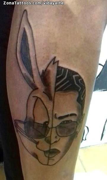 Tattoo Of Bugs Bunny Rabbits Faces
