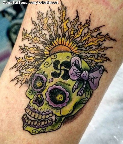 Tattoo skull floral sunflowers watercolor design  Skull Design Art  Illustration  Sticker  TeePublic