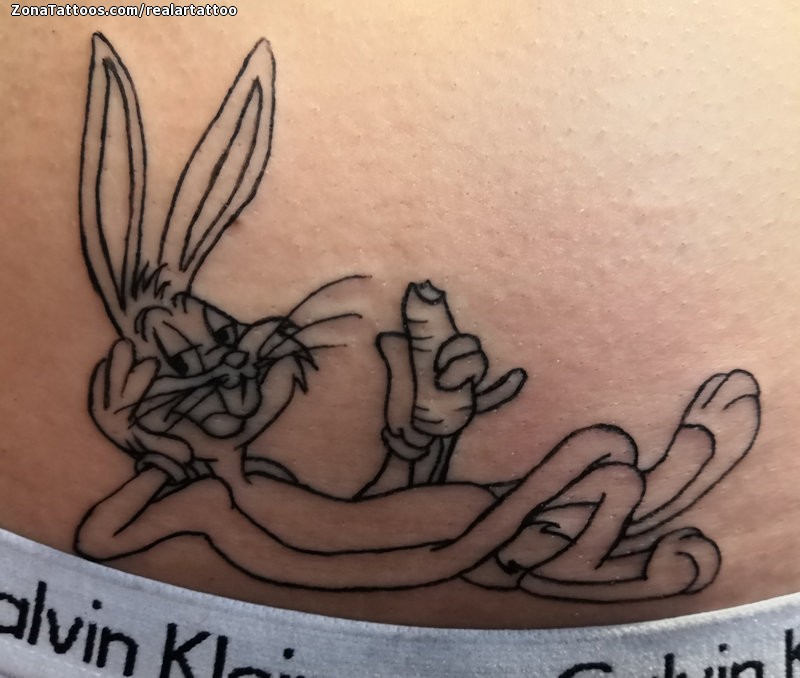 Tattoo of Bugs Bunny, Looney Tunes.