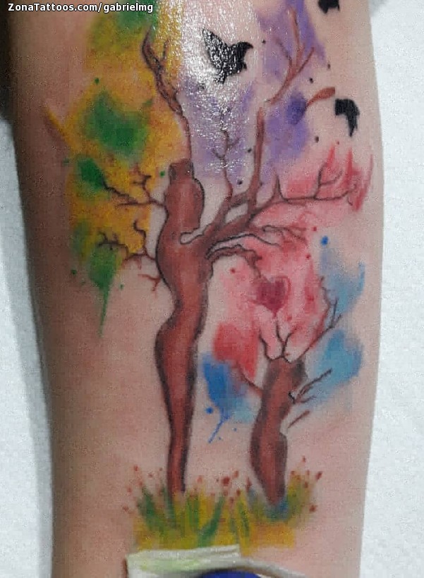70 Watercolor Tree Tattoo Designs For Men  Manly Nature Ideas