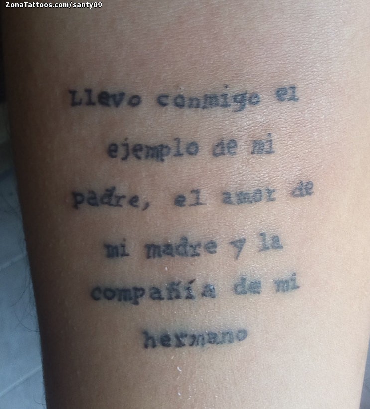 Tatuaje de Frases, Letras