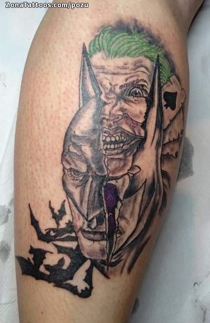 Tattoo of Batman, Joker, Comics