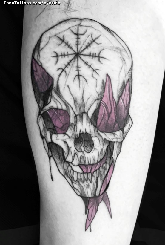 dimgnu303 Skull vampire guns romantique tattoo