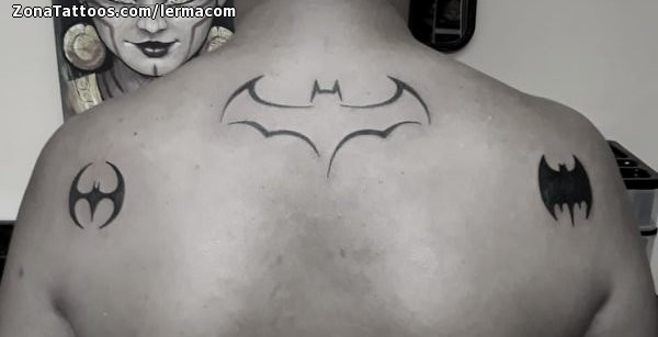 Tattoo of Batman, Logos, Back