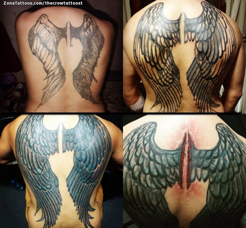 Tattoo of Wings, Back, Cover Up