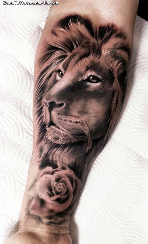 Tatuaje de Leones, Animales, Antebrazo