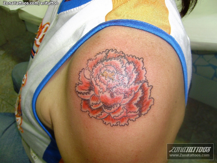Tattoo of Shoulder, Peonies, Flowers