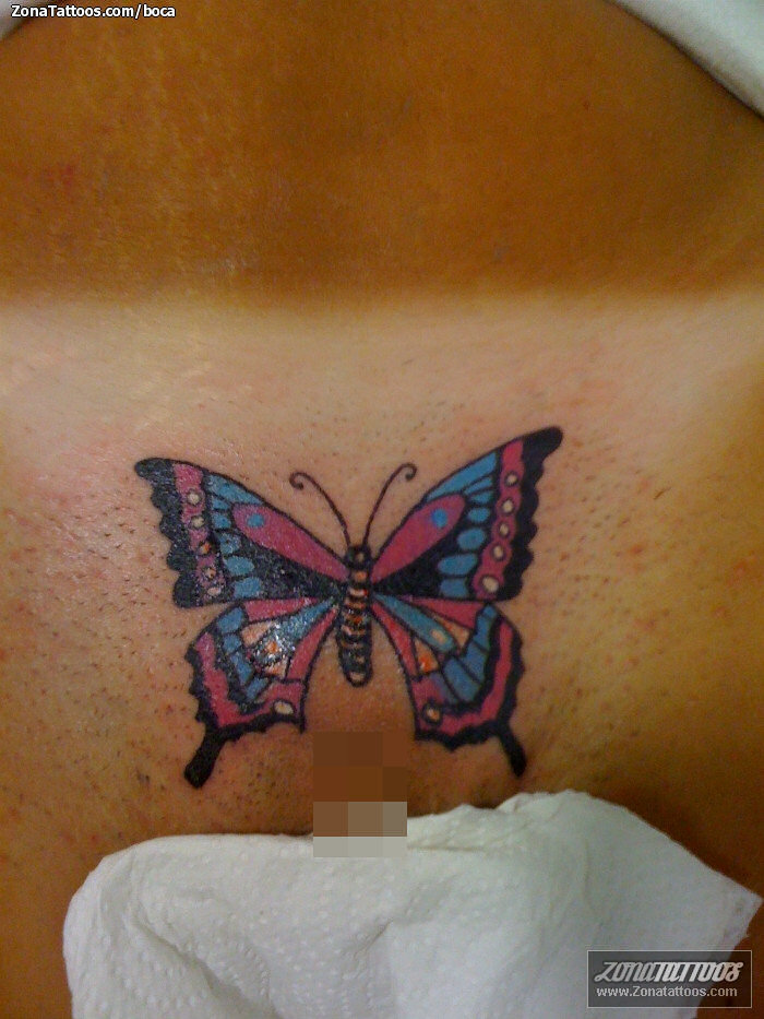 Tattoo of Pubis, Butterflies.