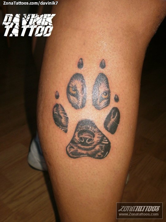 Tattoo Of Footprints Dogs Animals