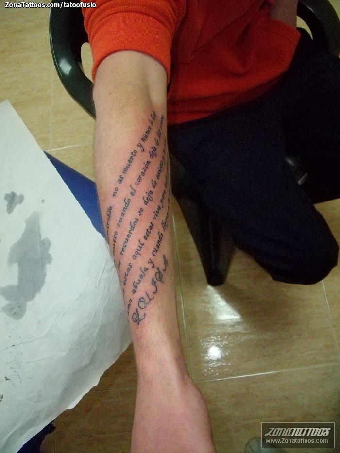 Tattoo Of Messages Letters