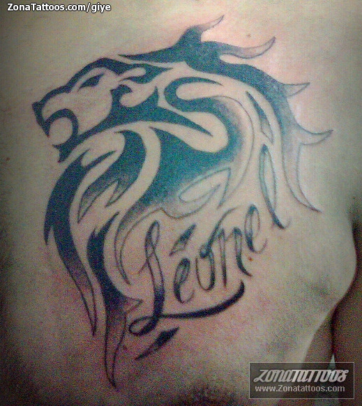 Tattoo of Tribal, Lions, Chest