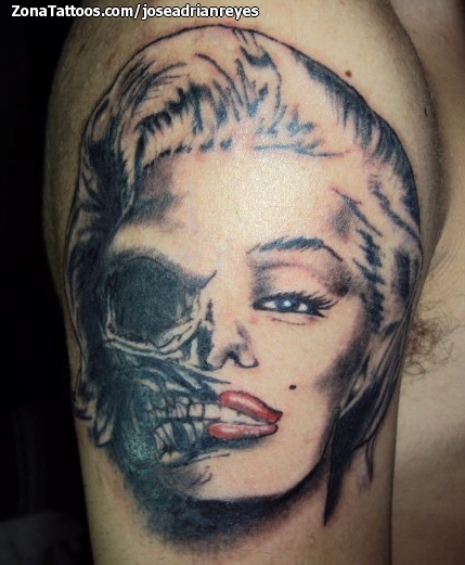 Tattoo uploaded by Orla  Colour realism Marilyn Monroe sugar skull rose  bloom tattoo  Tattoodo