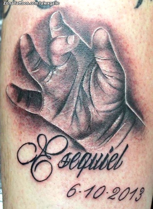 Tattoo of Ezequiel, Hands, Names