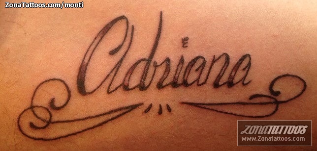 Tattoo of Adriana, Names, Letters