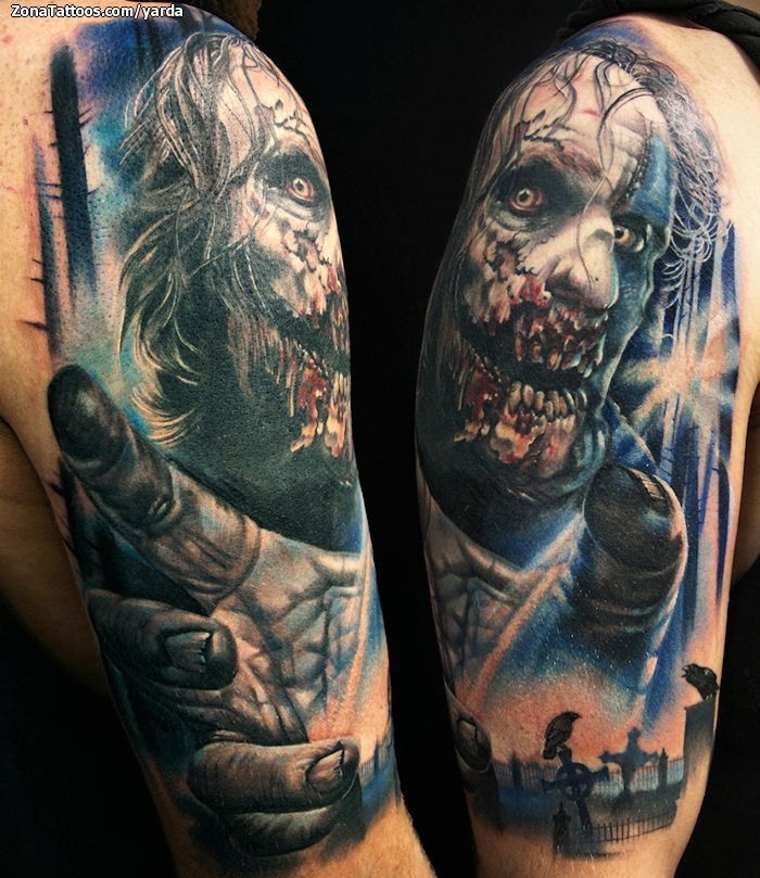 Horror Tattoo Design On Full Sleeve  Tattoo Designs Tattoo Pictures
