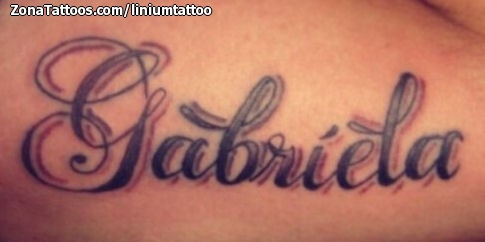 Tatuaje de Gabriela, Nombres, Letras