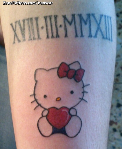 Tattoo of Hello Kitty Hearts