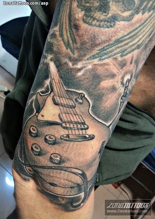 Tattoo of Guitars
