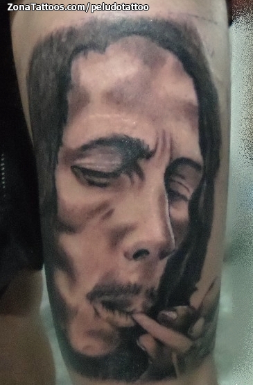 Tattoo of Portraits, Bob Marley, Faces