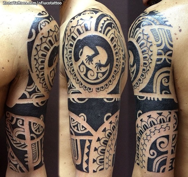 Tattoo of Maori, Lizards, Animals