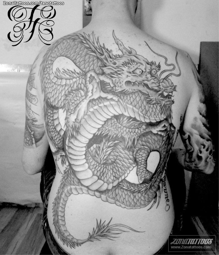 Tatuaje de Dragones, Espalda, Orientales