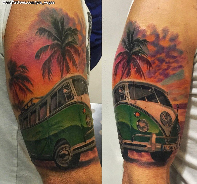 Tattoos by Gillian  Tiny VW bus vw volkswagen minibus microbus surf  tattoo tiny tinytattoo cute colortattoo girlswithtattoos ladytattooer   Facebook