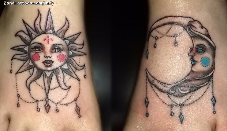 Tattoo of Suns, Moons, Instep