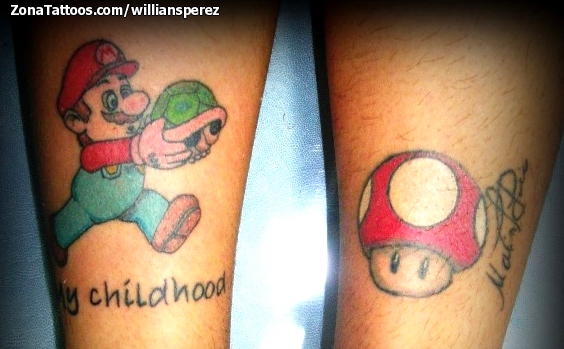 Tattoo of Super Mario Videogames