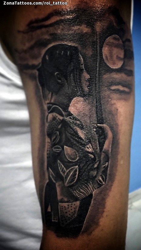Tattoo of Geisha, Asian, Arm