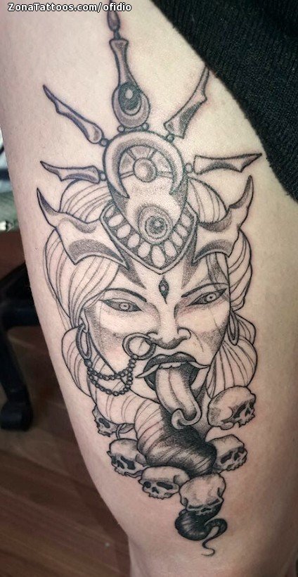 A4 Kali Hindu Goddess of Death Tattoo Style Art Print - Etsy