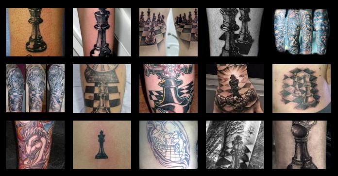 Tatuajes y diseños sobre ajedrez