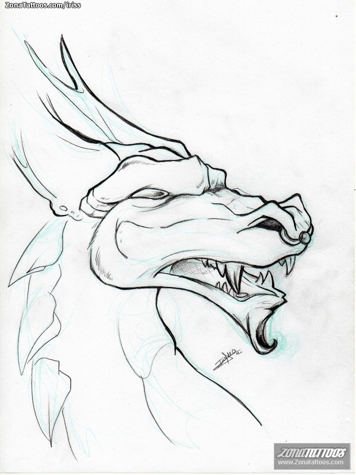 Tattoo flash photo Dragons, Fantasy