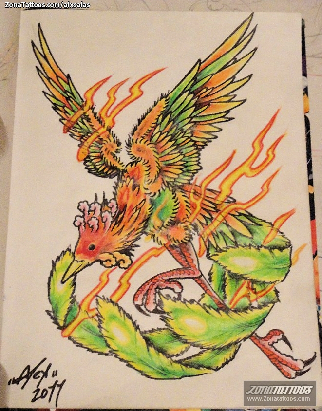 Tattoo flash photo Phoenix, Fantasy