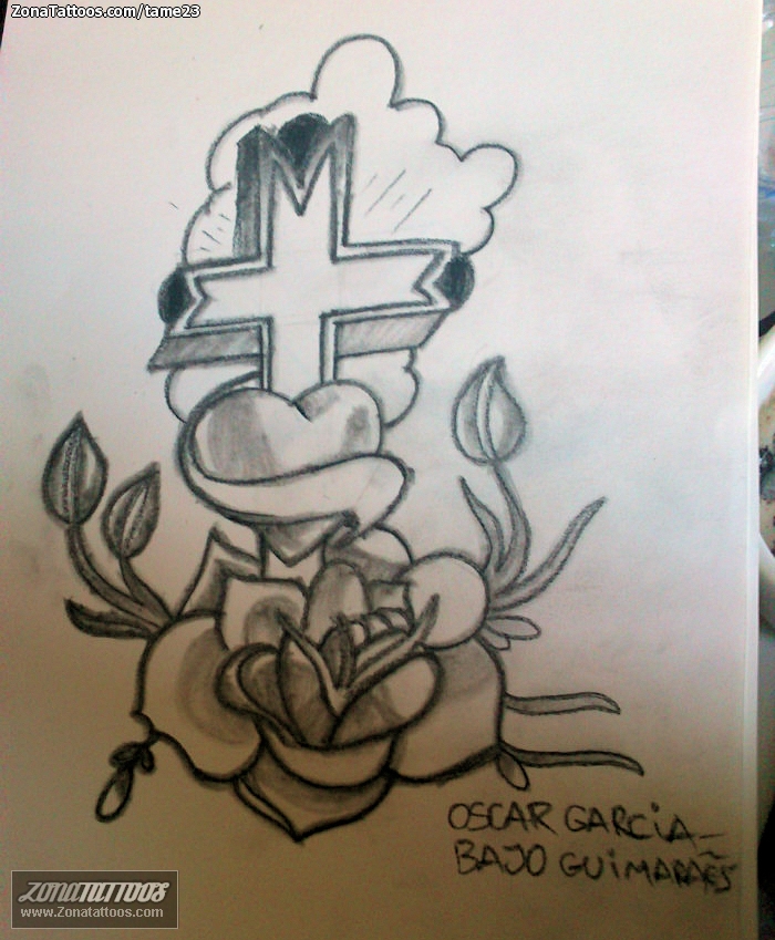 Diseño de Cruces, Rosas, Corazones