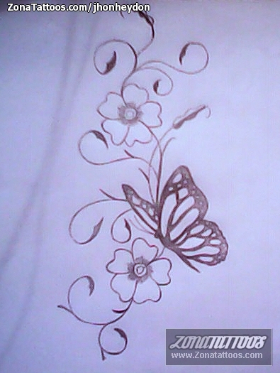 Diseño de Mariposas, Flores