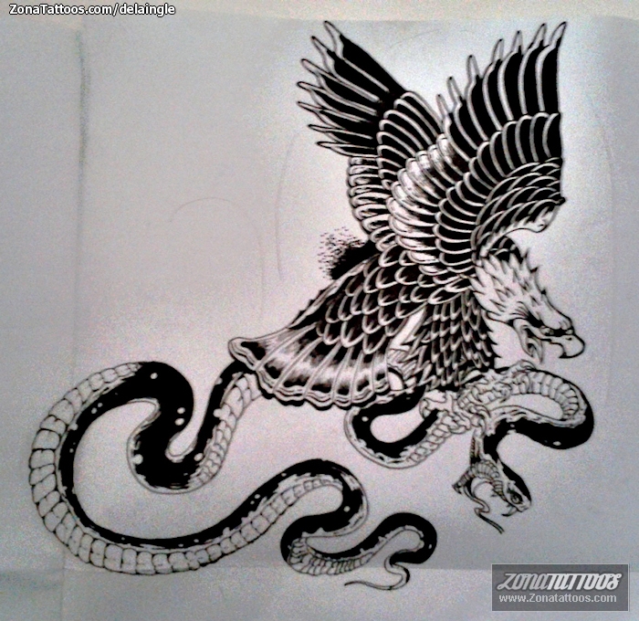 Tattoo flash photo Snakes, Eagles, Animals