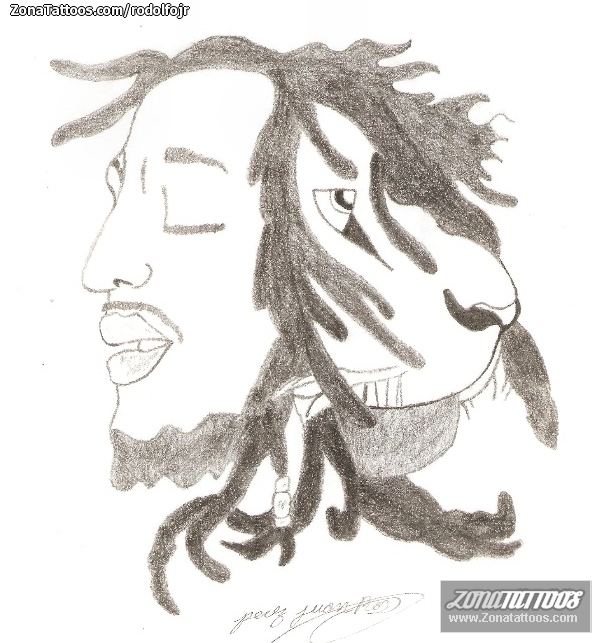 Tattoos and Tattoo Flash Bob Marley