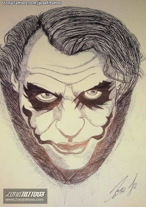 Tattoo flash photo Joker, Comics, Movies