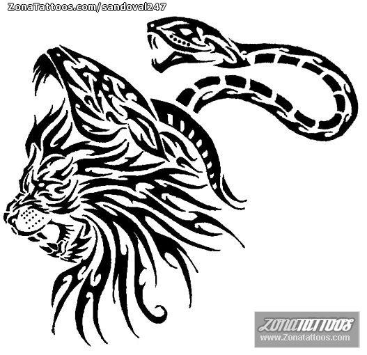 Diseño de Tribales, Leones, Serpientes