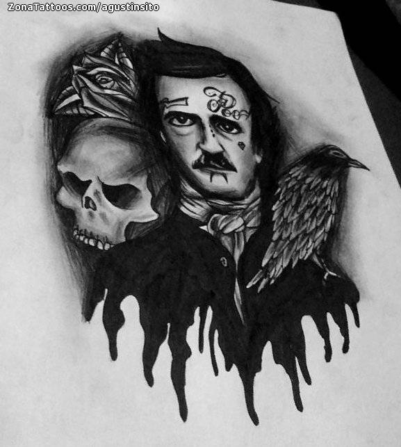 TATTOOSORG  Edgar Allan Poe Portrait Tattoo Artist Alysha H
